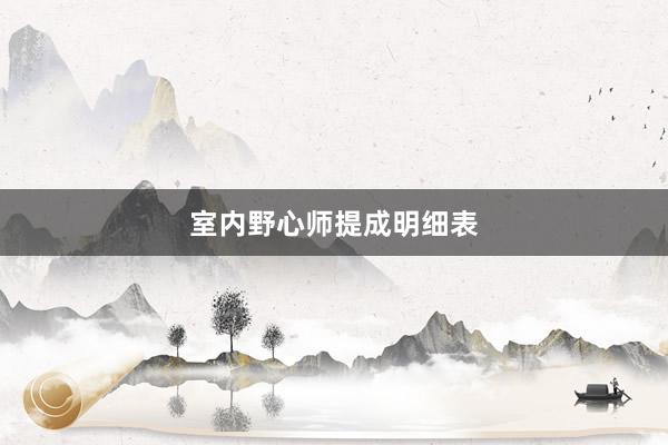 室内野心师提成明细表